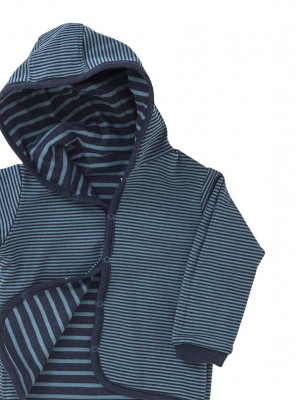 Jachetă reversibilă de toamnă, model dungi, din bumbac organic