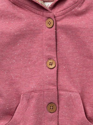 Jachetă sweat de toamnă, roz, din bumbac organic